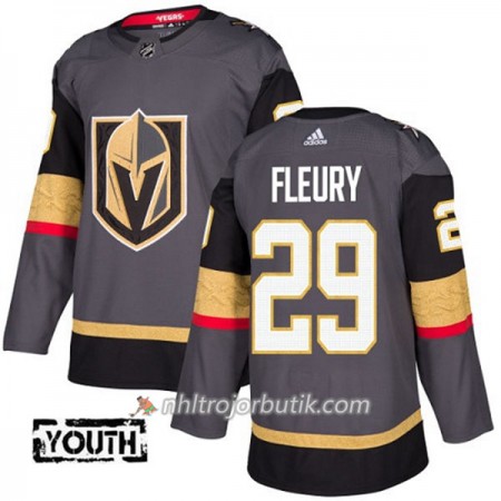 Barn Ishockey Vegas Golden Knights Tröja Marc-Andre Fleury 29 Adidas 2017-2018 Grå Authentic